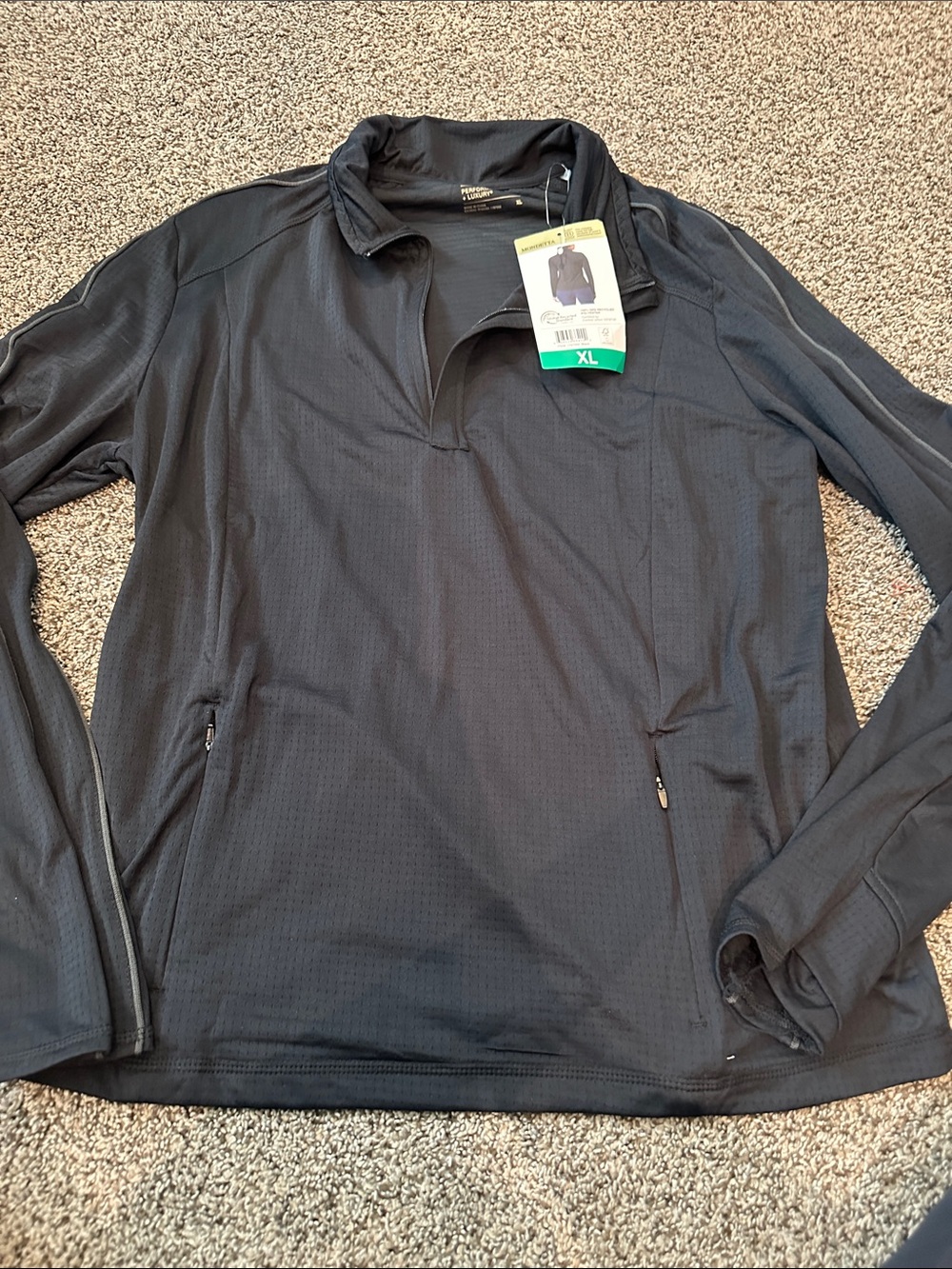 Mondetta Womens XL Black Lightweight Quarter-Zip NWT Jacket